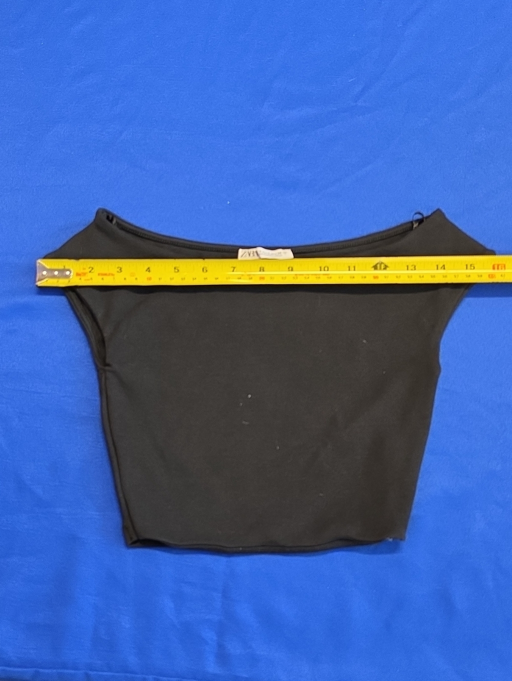 Zara Black Off-Shoulder Crop Top